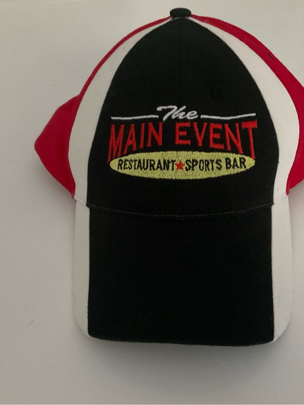 The Main Event Red, Black & White Baseball Cap - The Main Event Brand